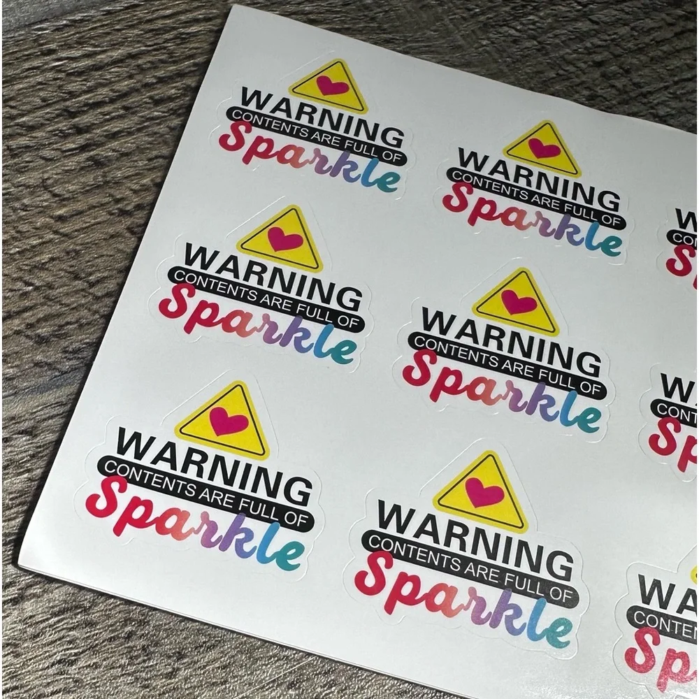 120 Thank You Stickers, Warning Contents Are Full Of Sparkle Stickers